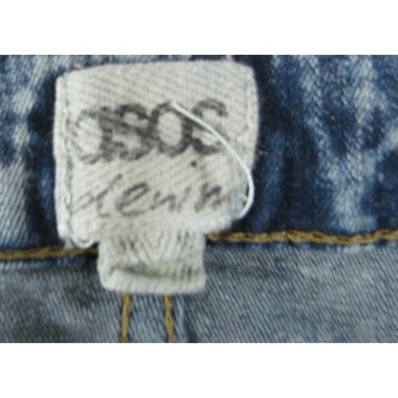Asos Denim Blue Stonewashed Embroidered Skinny Jeans 8 - Picture 5 of 5
